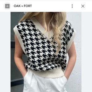 Oak + Fort houndstooth oversized vest